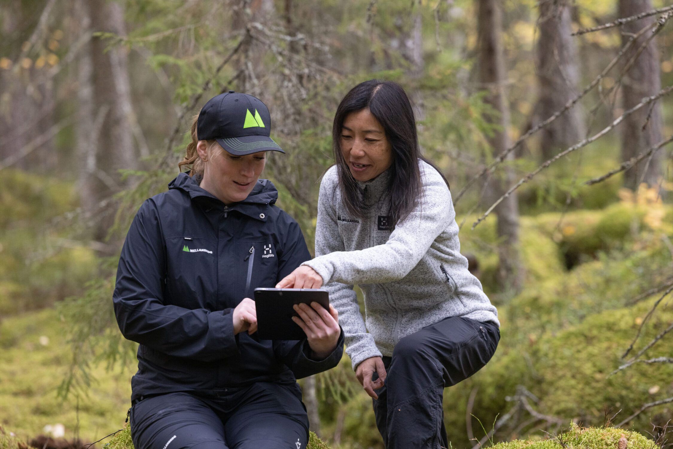 Två kvinnor i skogen